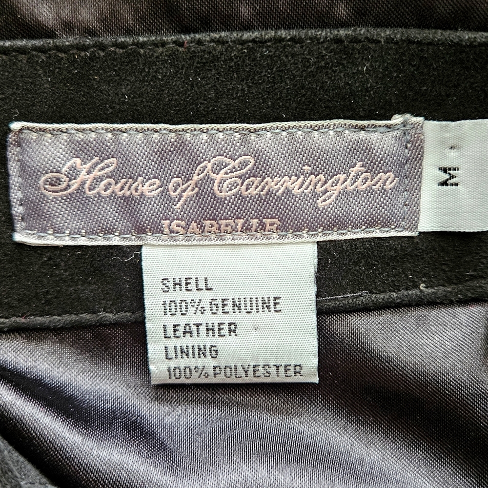 Quilted Leather Black Jacket, House of Carrington - Size M - Picture 5 of 6